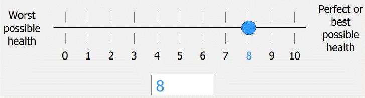 CAPI/ACASI: Numeric Scale Type Response horizontal entry screen